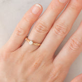 Solitario antico in oro giallo 14K con diamante di taglio vecchia miniera (0.20ct ca.), anni ‘10