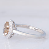 Anello a margherita vintage con diamante fancy di 1.68ct e con diamanti bianchi di contorno, anni ‘90/anni ‘2000