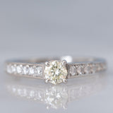 Anello vintage in platino con diamanti per un totale di 0.62ct (centrale di taglio ottagonale e di 0.33ct), anni ‘90
