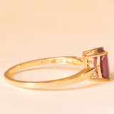 Anello vintage in oro giallo 9K con ametista (0.80ct ca.), anni ‘70/‘80