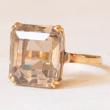Vintage-Cocktailring aus 18 Karat Gelbgold mit Rauchquarz (ca. 7 Karat), 60er/70er Jahre