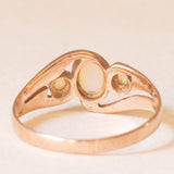 Trilogy vintage in stile Art Nouveau in oro giallo 8K con opali (0.35ctw ca.)