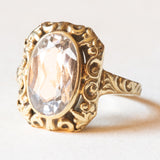 Vintage-Ring aus 14-karätigem Gelbgold mit synthetischem blauen Spinell (ca. 4.50 ct), 50er Jahre