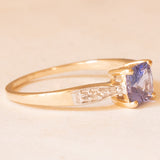 Vintage-Ring aus 10 Karat Gelb- und Weißgold mit Tansanit (ca. 0.80 ct) und Diamanten (ca. 0.04 ctw), Jahr 2006