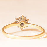 Vintage-Blumenring aus 18-karätigem Gelb- und Weißgold mit Diamanten im Brillantschliff (ca. 0.27 ctw), 1991