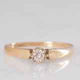 Solitario vintage in oro giallo 9K con diamante di taglio brillante (0.10ct ca.), anno 1989