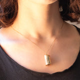 Vintage 9K Yellow Gold Plastic Cylinder Emergency Money Pendant with One Pound Note, 1978