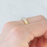 Bague vintage en or jaune et blanc 18 carats avec diamants taille baguette (environ 1 ct), années 80