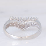 Anello a “V” in platino con diamanti di taglio baguette (0.50ctw), anni ‘70/‘80