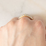 Anello a fascia vintage in oro giallo 14K con diamanti di taglio brillante (0.82ctw ca.), anni ‘80