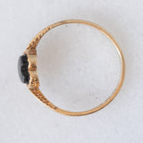 Anello vintage in oro giallo 9K con onice di taglio a cuore, anno 1989