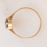 Solitario antico in oro giallo 9K con granato (1.10ct ca.), anni ‘10/‘20