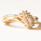 Vintage-Ring aus 9-karätigem Gelbgold mit geschliffenen Diamanten (ca. 0.21 ctw), 1989