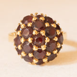 Vintage-Ring aus 18 Karat Gelbgold mit Granaten, 50er/60er Jahre