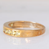 Veretta vintage in oro giallo 9K con sfeni (0.62ctw ca.)