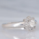 Anello a fiore vintage in platino con diamanti di taglio brillante (0.50ctw), anni ‘60/‘70