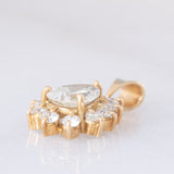Ciondolo a margherita vintage in oro giallo 18K con diamanti (1.03ctw), anni ‘90