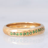 Veretta vintage in oro giallo 9K con tsavoriti (0.15ctw ca.), anni ‘80