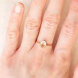 Solitario vintage in oro giallo 9K con quarzo citrino (1ct ca.), anno 1981