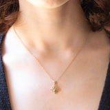 Vintage-Halskette mit Kette aus 9-karätigem Gelbgold und Anhänger aus 9-karätigem Gelbgold mit Peridot (ca. 0.50 ct), 80er/90er Jahre