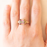 Vintage-Ring aus 9-karätigem Gelbgold mit mystischem Quarz (ca. 3.50 ct), Jahr 2006