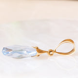 Pendente vintage in oro giallo 18K con topazio azzurro, anni ‘60