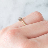 Vintage Solitärring aus 14-karätigem Gelbgold mit Diamant im alten europäischen Schliff (ca. 0.16 ct), 50er Jahre