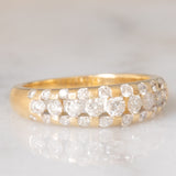Anello a fascia vintage in oro giallo 14K con diamanti di taglio brillante (0.82ctw ca.), anni ‘80