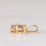 Coppia di ciondoli vintage in oro giallo 9K con tanzaniti e diamante e in oro giallo 8K con tanzaniti e peridoti