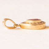 Винтажный кулон из желтого золота 9 карат с рубинами и бриллиантами бриллиантовой огранки (около 0.14 карата), 70-е/80-е годы