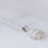 Collana vintage in platino con ciondolo con diamanti (0.56ctw), anni ‘80/‘90