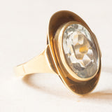 Vintage-Aquamarin-Cocktailring aus 14-karätigem Gelbgold (ca. 3.30 Karat), 70er Jahre