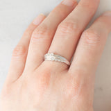 Anello vintage in oro bianco 14K con diamanti (0.06ctw ca.), anni ‘70/‘80