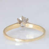 Solitario vintage in oro giallo 14K con diamante di taglio brillante (0.53ct ca.), anni ‘80/‘90