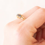 Vintage-Ring aus 9-karätigem Gelbgold mit synthetischen Alexandriten, Jahr 2007