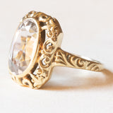 Vintage-Ring aus 14-karätigem Gelbgold mit synthetischem blauen Spinell (ca. 4.50 ct), 50er Jahre