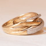 Vintage-Ring aus 9-karätigem Gelb- und Weißgold mit Diamanten (ca. 0.50 ctw), 60er/70er Jahre