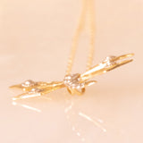Vintage-Halskette mit Kette aus 9-karätigem Gelbgold und Vintage-Libellenanhänger aus 9-karätigem Gelb- und Weißgold, 90er Jahre