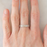 Anello a fascia in oro bianco 18K con diamanti (0.50ctw), anni ‘70/‘80