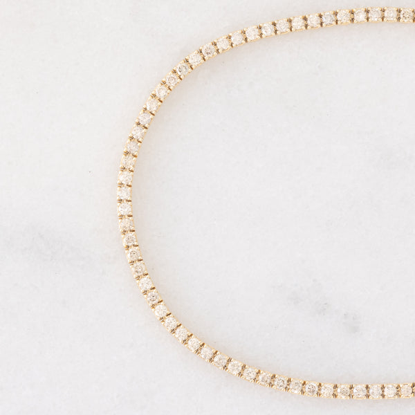 Tennis vintage in oro giallo 14K con diamanti di taglio brillante (1.80ctw ca.), anni ‘90/anni ‘2000