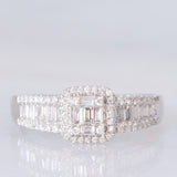 Anello a fascia vintage in platino con diamanti (0.50ctw), anni ‘80
