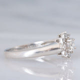 Anello a fiore vintage in platino con diamanti di taglio brillante (0.50ctw), anni ‘60/‘70