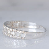 Anello a fascia in oro bianco 18K con diamanti (0.50ctw), anni ‘70/‘80