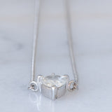 Collana vintage in platino con diamante a cuore (1ct)