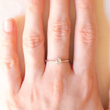 Solitario in oro bianco 18K con diamante di taglio vecchia Europa (0.35ct ca.)