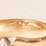 Vintage 9K yellow gold band ring with old European cut diamond (0.10ct approx.), 70s