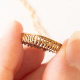 Vintage-Halskette aus 9-karätigem Gelbgold mit Herzanhänger aus 9-karätigem Gelbgold und synthetischen Rubinen, 70er Jahre