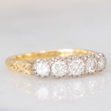 Antique 14K yellow gold ring with brilliant cut diamonds (0.54ctw approx.), 30s