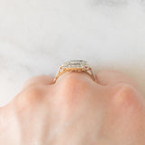*RISERVATO* Anello Art Déco in oro giallo e bianco 18K con diamanti e zaffiri, anni ‘30