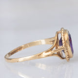 Anello da cocktail vintage in oro giallo 9K con ametista (1ct ca.), anno 1991